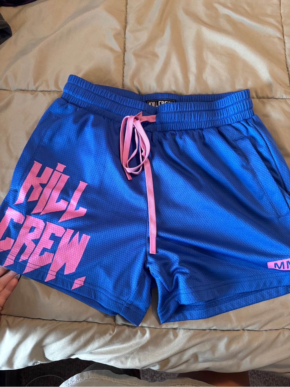Kill Crew Royal Blue Athletic Shorts with Pink Accents